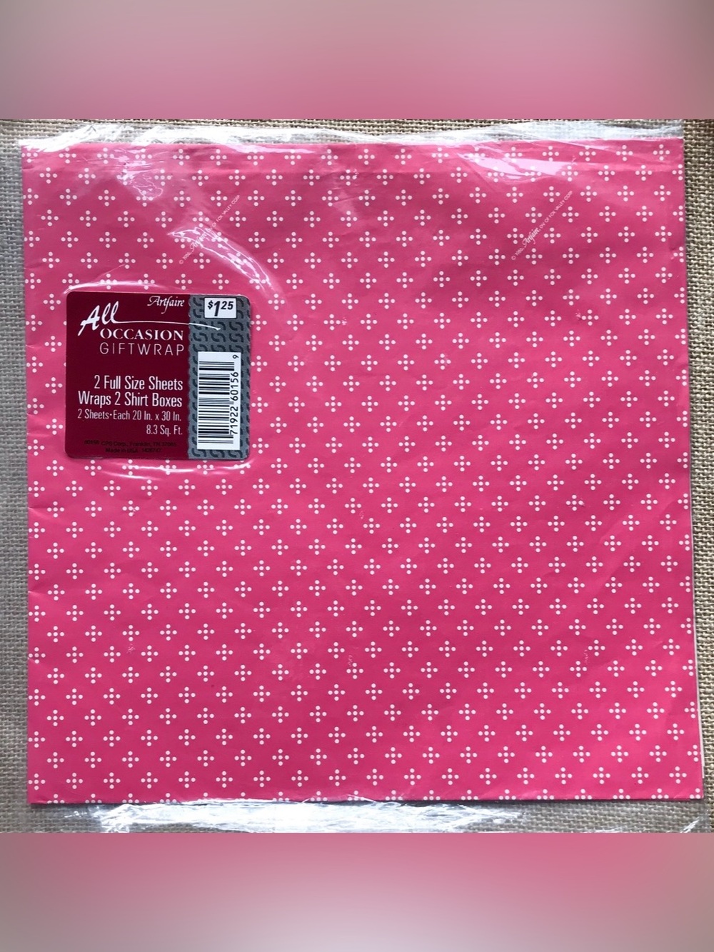 Vintage Pink Gift Wrap with White Polka Dots All Occasions Whimsical Twee Cute